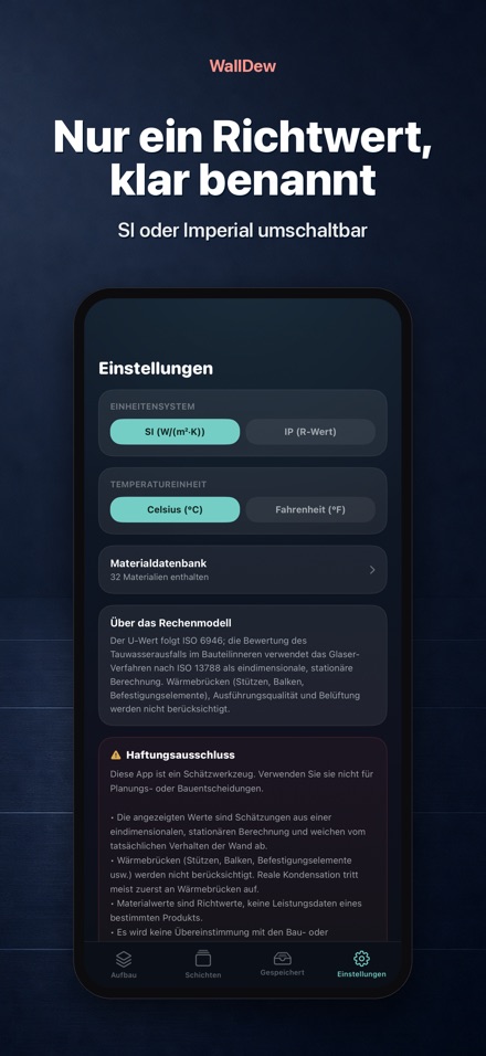WallDew: Tauwasser Wandaufbau 10