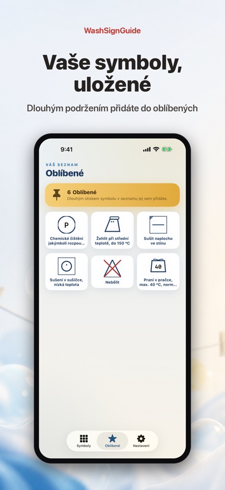 WashSignGuide: Symboly praní 8