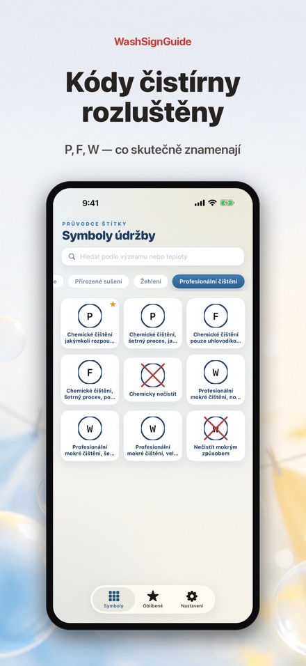 WashSignGuide: Symboly praní 9