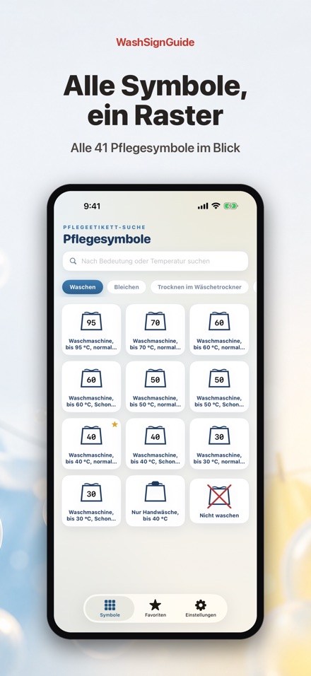 WashSignGuide: Pflegesymbole