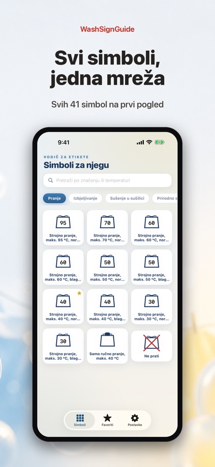 WashSignGuide: Simboli pranja